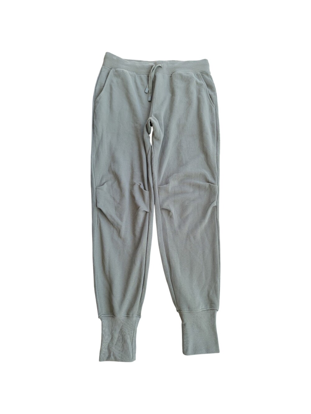 Gymshark Mens L Crest Joggers Sweatpants Sage Green Articulated Knees 34x33 Gym